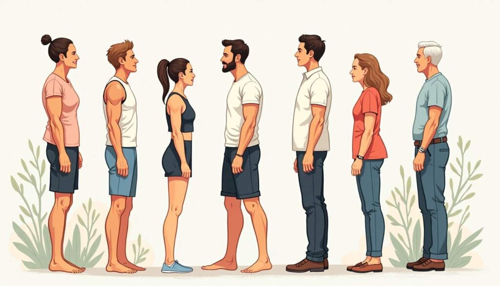 ilustracion de diferentes personas de perfil
