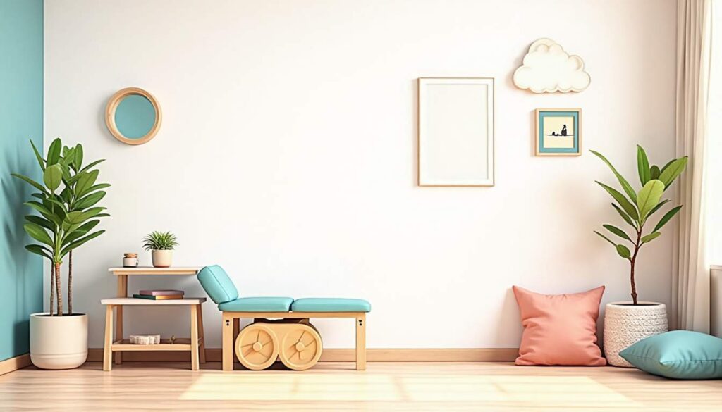 ilustracion de sala de fisioterapia